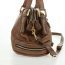 Chloe Hand Bag Leather 2way Brown Gold Auth 151789-4