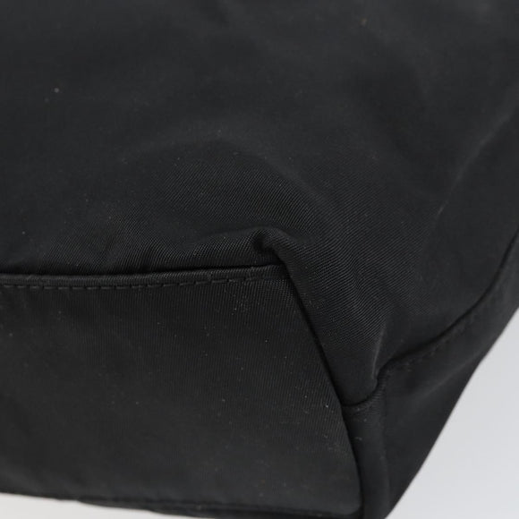 Christian Dior Maris Pearl Hand Bag Nylon Black Silver Auth 151790