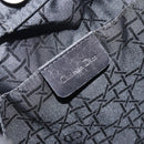 Christian Dior Maris Pearl Hand Bag Nylon Black Silver Auth 151790-17