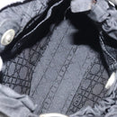 Christian Dior Maris Pearl Hand Bag Nylon Black Silver Auth 151790-11