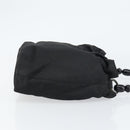 Christian Dior Maris Pearl Hand Bag Nylon Black Silver Auth 151790-3