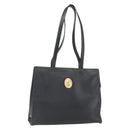 Christian Dior Hand Bag Leather Black Gold Auth 151795-1
