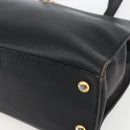 Christian Dior Hand Bag Leather Black Gold Auth 151795-8