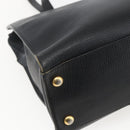 Christian Dior Hand Bag Leather Black Gold Auth 151795-17