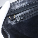 Christian Dior Hand Bag Leather Black Gold Auth 151795-19