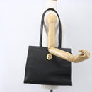 Christian Dior Hand Bag Leather Black Gold Auth 151795-22