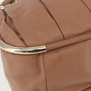 BALLY Hand Bag Leather Beige Gold Auth 151798-14