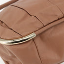 BALLY Hand Bag Leather Beige Gold Auth 151798-16