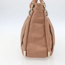 BALLY Hand Bag Leather Beige Gold Auth 151798-3