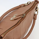 BALLY Hand Bag Leather Beige Gold Auth 151798-6