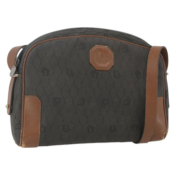 Christian Dior Honeycomb Canvas Shoulder Bag Gray Auth 151804
