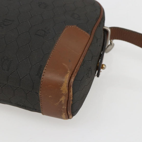 Christian Dior Honeycomb Canvas Shoulder Bag Gray Auth 151804