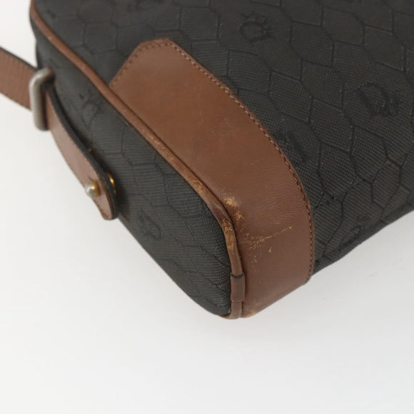 Christian Dior Honeycomb Canvas Shoulder Bag Gray Auth 151804
