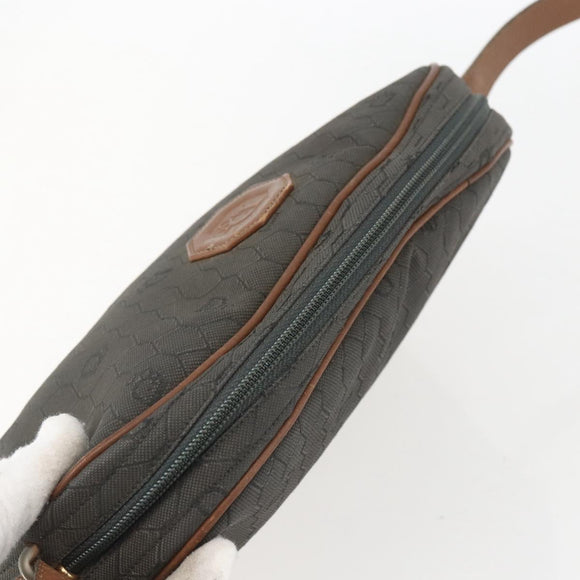 Christian Dior Honeycomb Canvas Shoulder Bag Gray Auth 151804