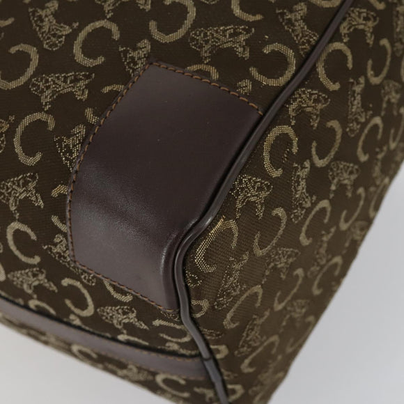 CELINE C Sulky Hand Bag Leather 2 Set Brown Black Auth 151808