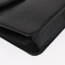 SAINT LAURENT Shoulder Bag Leather Black Gold Auth 151813-10