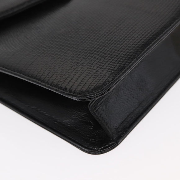 SAINT LAURENT Shoulder Bag Leather Black Gold Auth 151813