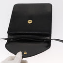 SAINT LAURENT Shoulder Bag Leather Black Gold Auth 151813-14