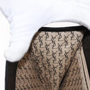 SAINT LAURENT Shoulder Bag Leather Black Gold Auth 151813-18