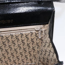 SAINT LAURENT Shoulder Bag Leather Black Gold Auth 151813-19