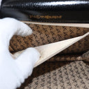 SAINT LAURENT Shoulder Bag Leather Black Gold Auth 151813-20