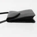 SAINT LAURENT Shoulder Bag Leather Black Gold Auth 151813-5