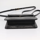 SAINT LAURENT Shoulder Bag Leather Black Gold Auth 151813-9