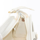 CELINE Shoulder Bag Leather White Gold Auth 151815-19