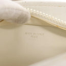 CELINE Shoulder Bag Leather White Gold Auth 151815-12