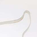 CELINE Shoulder Bag Leather White Gold Auth 151815-8