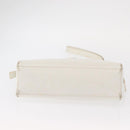 CELINE Shoulder Bag Leather White Gold Auth 151815-5