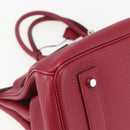 HERMES Shoulder Birkin 45 Hand Bag Leather Bordeaux Silver Auth 151820SM-15