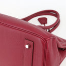 HERMES Shoulder Birkin 45 Hand Bag Leather Bordeaux Silver Auth 151820SM-16