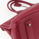 HERMES Shoulder Birkin 45 Hand Bag Leather Bordeaux Silver Auth 151820SM-17