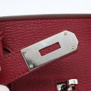HERMES Shoulder Birkin 45 Hand Bag Leather Bordeaux Silver Auth 151820SM-20