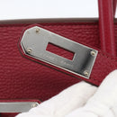 HERMES Shoulder Birkin 45 Hand Bag Leather Bordeaux Silver Auth 151820SM-21