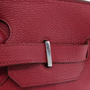 HERMES Shoulder Birkin 45 Hand Bag Leather Bordeaux Silver Auth 151820SM-22