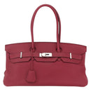 HERMES Shoulder Birkin 45 Hand Bag Leather Bordeaux Silver Auth 151820SM-13