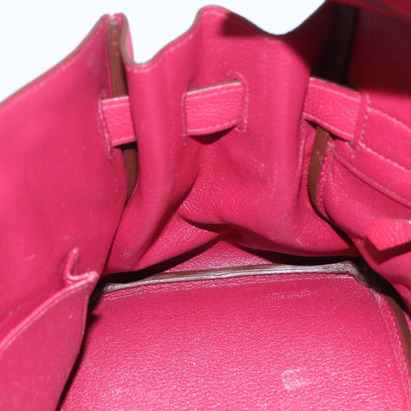 HERMES Shoulder Birkin 45 Hand Bag Leather Bordeaux Silver Auth 151820SM