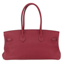 HERMES Shoulder Birkin 45 Hand Bag Leather Bordeaux Silver Auth 151820SM-2