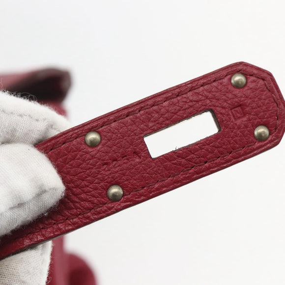 HERMES Shoulder Birkin 45 Hand Bag Leather Bordeaux Silver Auth 151820SM