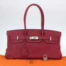 HERMES Shoulder Birkin 45 Hand Bag Leather Bordeaux Silver Auth 151820SM-12
