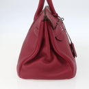 HERMES Shoulder Birkin 45 Hand Bag Leather Bordeaux Silver Auth 151820SM-3