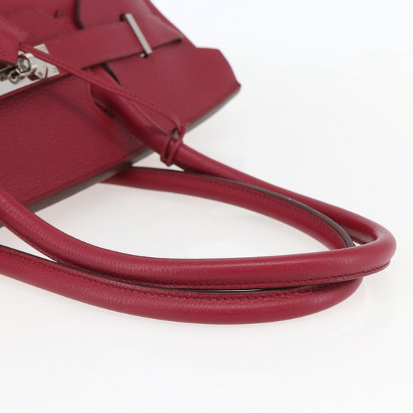 HERMES Shoulder Birkin 45 Hand Bag Leather Bordeaux Silver Auth 151820SM