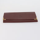 CARTIER Clutch Bag Leather 3 Set Bordeaux Auth 151825-12