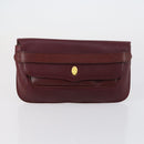 CARTIER Clutch Bag Leather 3 Set Bordeaux Auth 151825-14