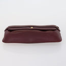 CARTIER Clutch Bag Leather 3 Set Bordeaux Auth 151825-18