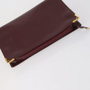 CARTIER Clutch Bag Leather 3 Set Bordeaux Auth 151825-5
