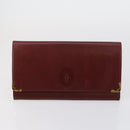 CARTIER Clutch Bag Leather 3 Set Bordeaux Auth 151825-8