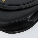 GIVENCHY Hand Bag Leather Black Gold Auth 151826-10